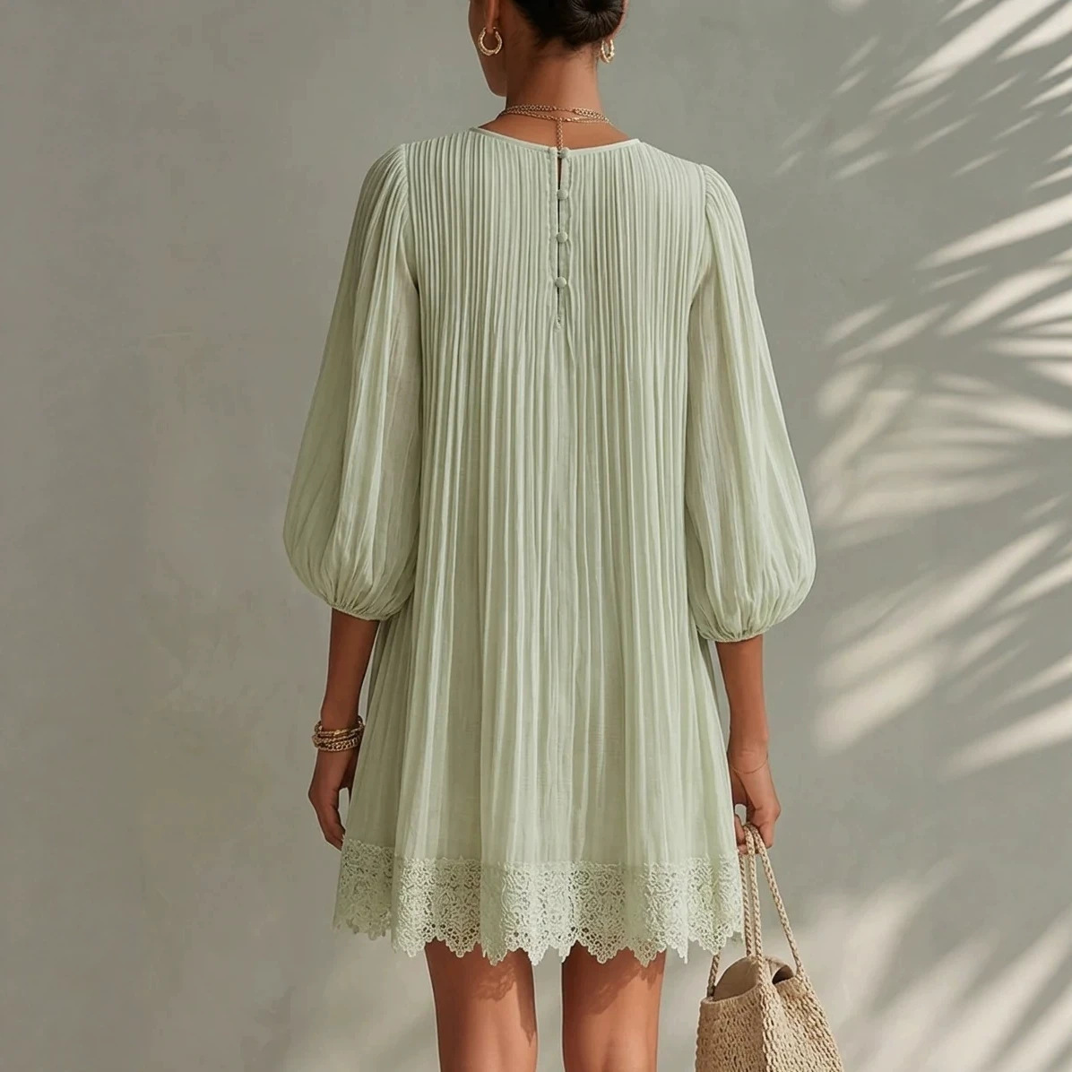 Asymmetric Ruffle Flowy Boho Lace Dress