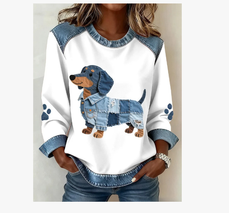 Women's Animal Lion Tiger Print Crewneck Sweatshirt