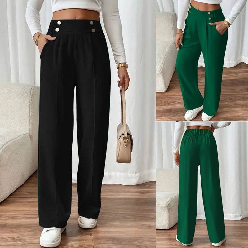 High-Waist Straight-Leg Loose Casual Pants for Women