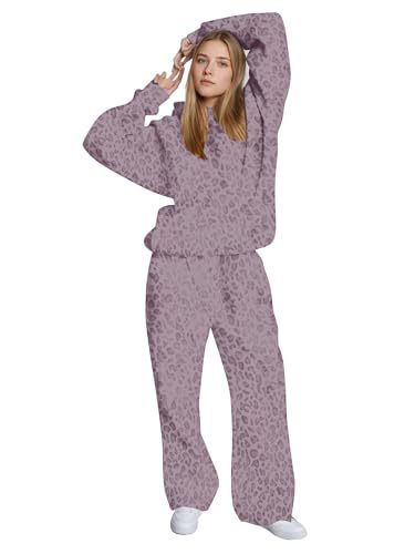 Women's Hooded Sweatshirt Set Polka Dot Print Casual Two-Piece