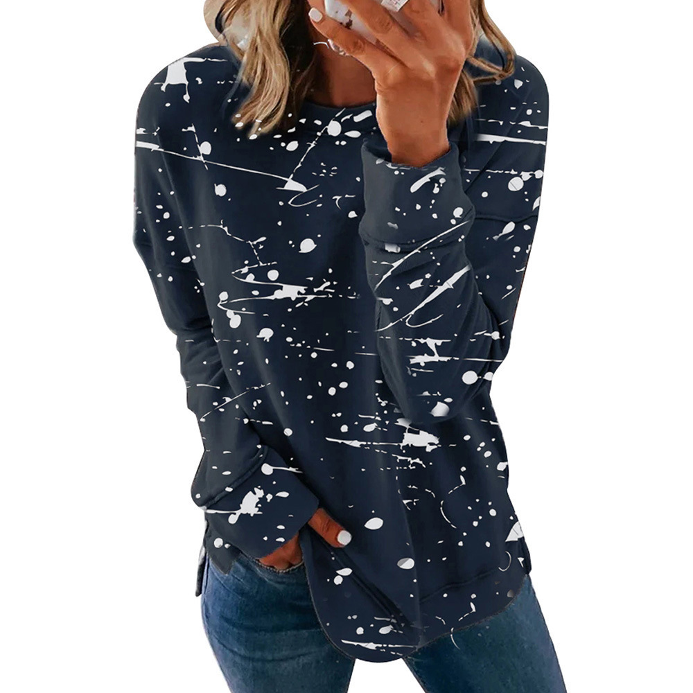 Women's Loose Fit Graffiti Print Pullover Hoodie