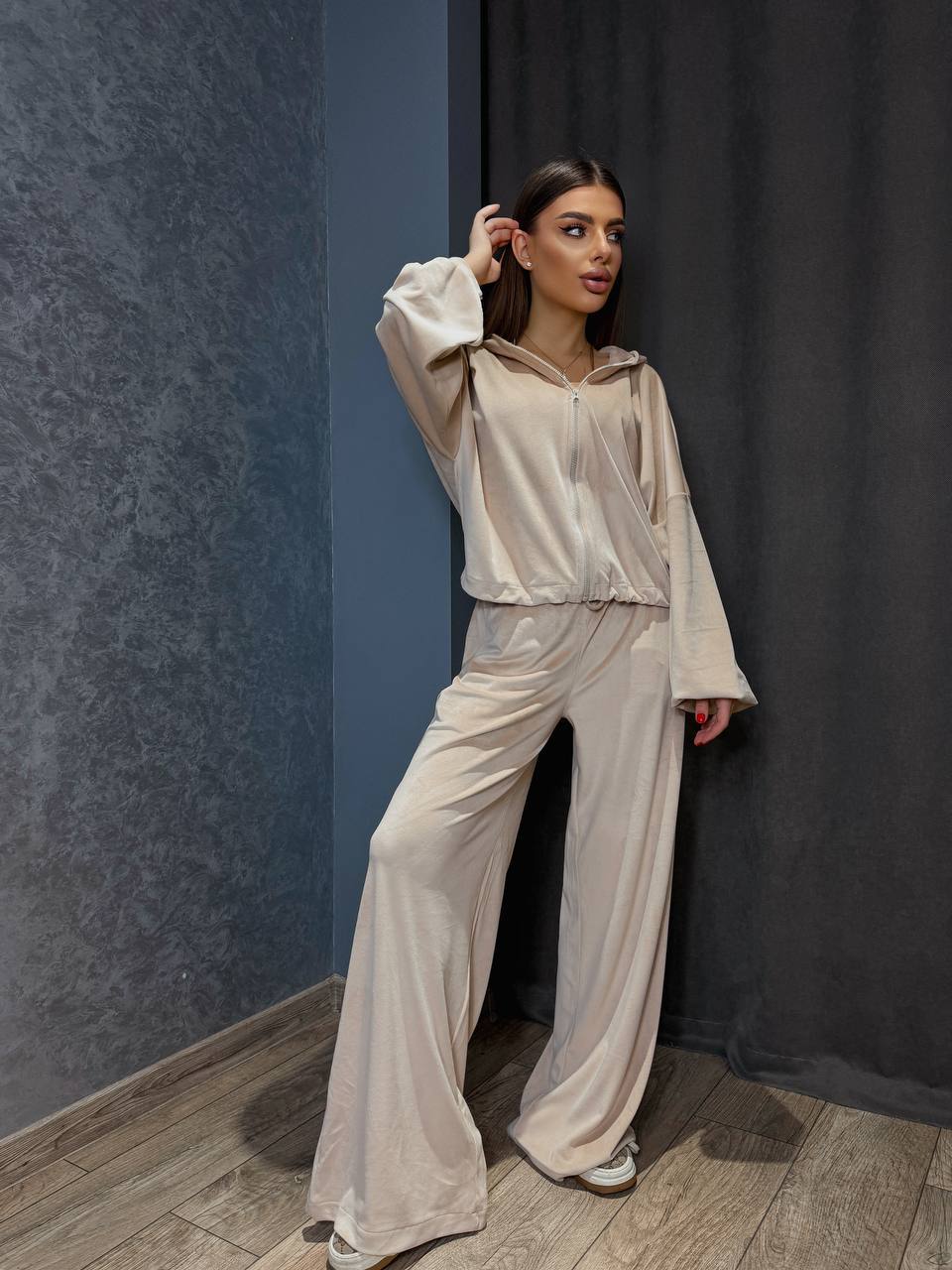 Women's Hooded Casual Sweatshirt and Pants Two-Piece Set