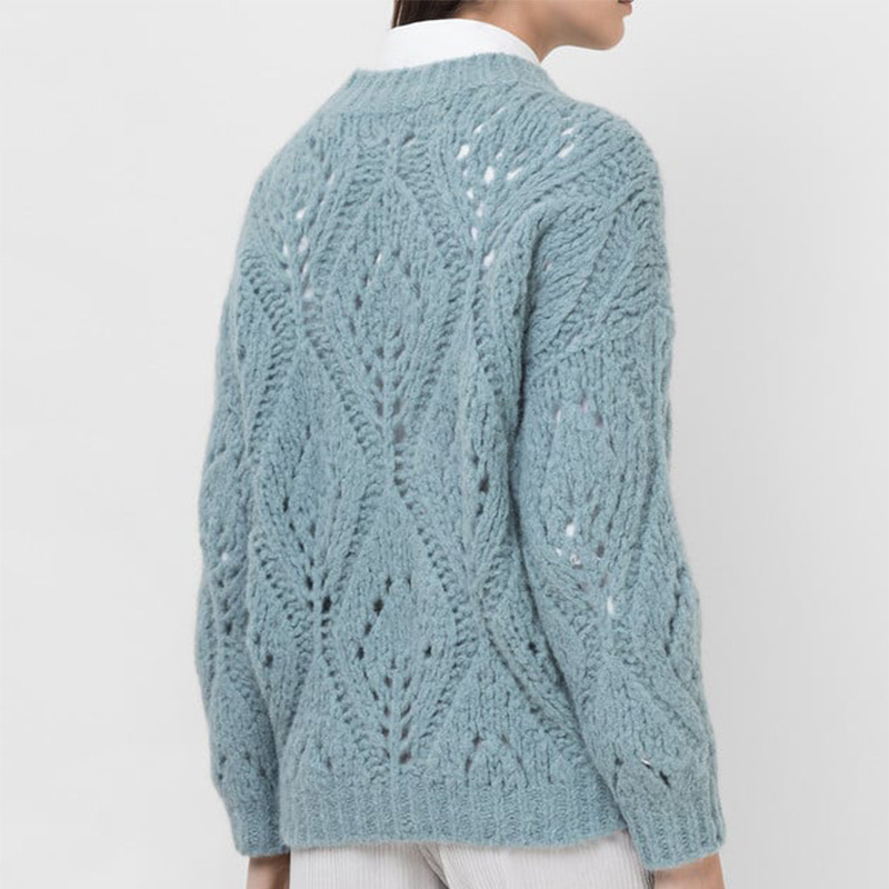 Women's Casual Knit Long Sleeve Solid Crewneck Sweater