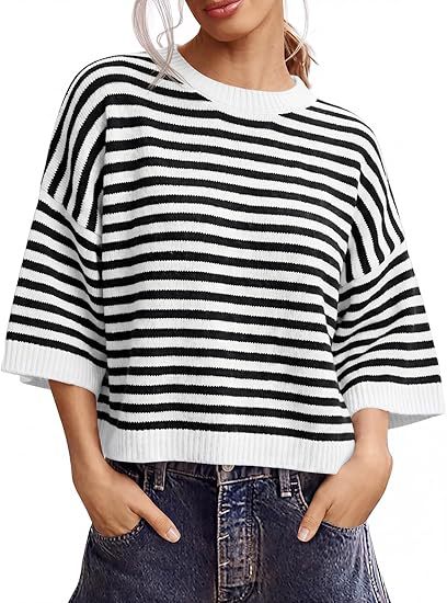 Custom Color-Block Striped Pullover Sweater
