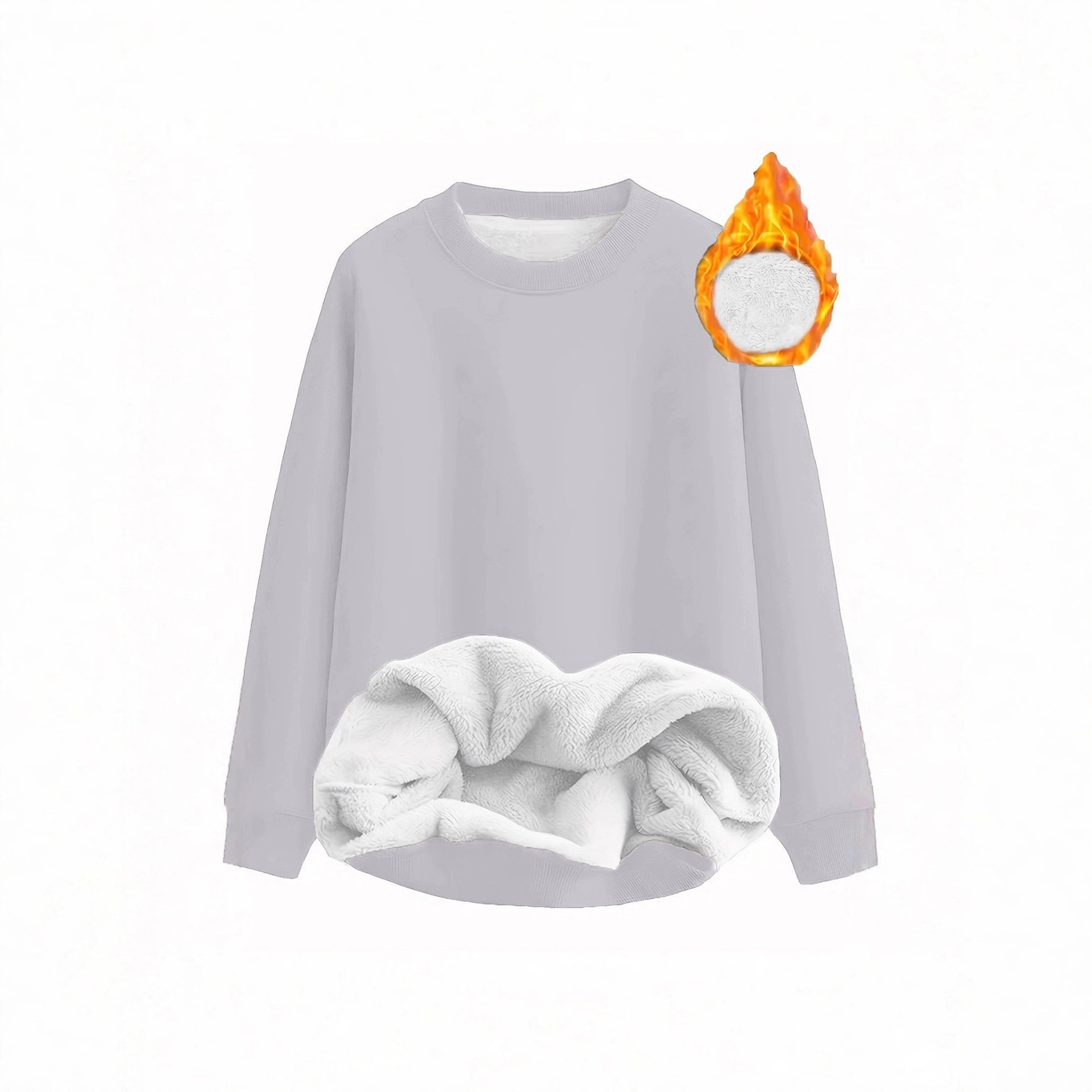 Women's Solid Color Long Sleeve Crewneck Pullover Sweatshirt