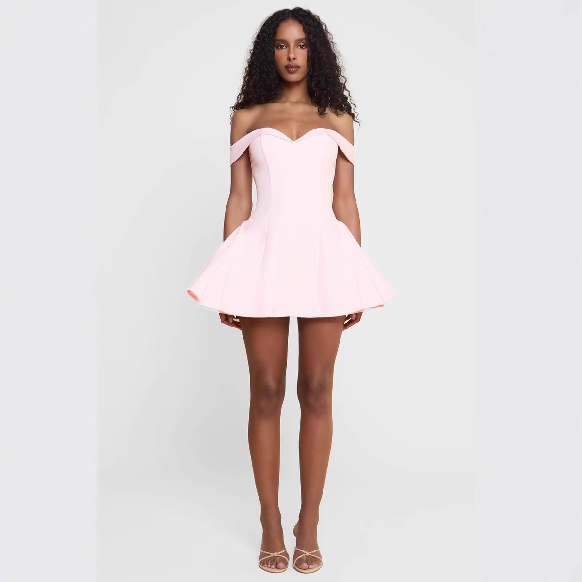 Women's Off-Shoulder Short Bodycon Dress Solid Color Elegant Tube Dress