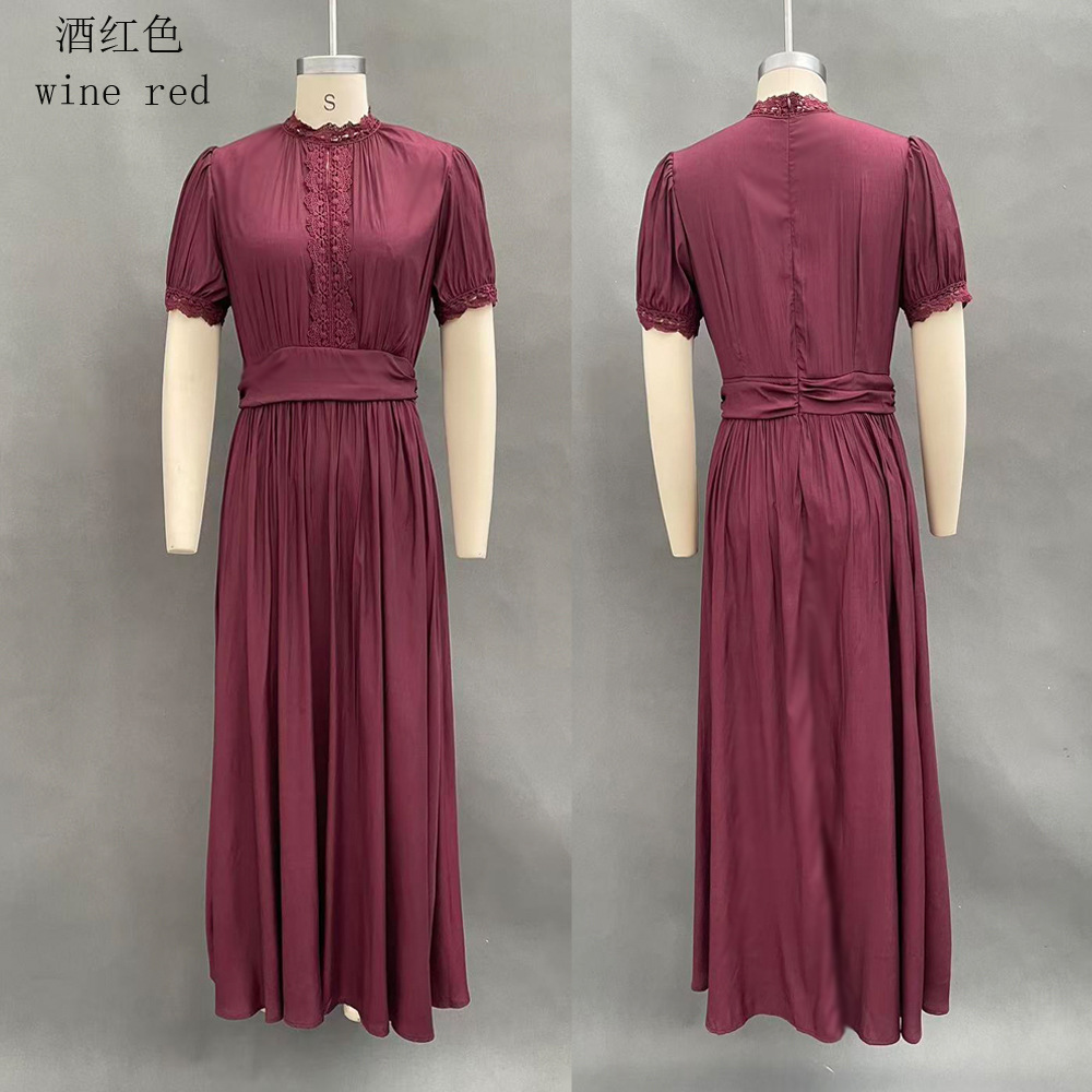 V-Neck Waist-Cinched Ruffle Flowy Midi Dress