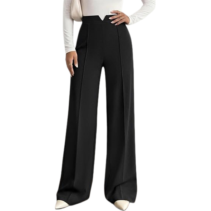 High-Waist Straight-Leg Wide-Leg Dress Pants for Women