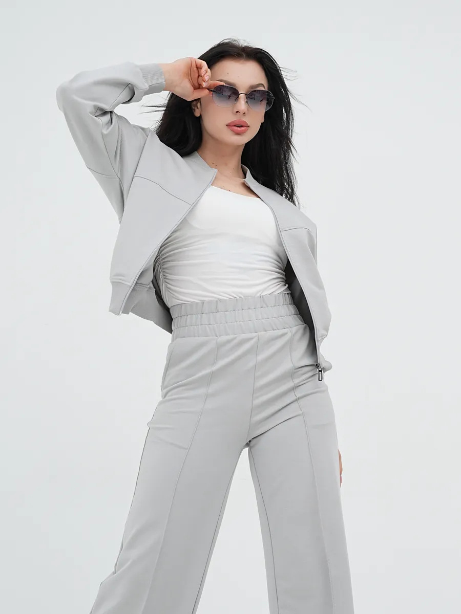 Women's Zip-Up Cardigan and Pants Two-Piece Set, Long Sleeve Streetwear Tracksuit