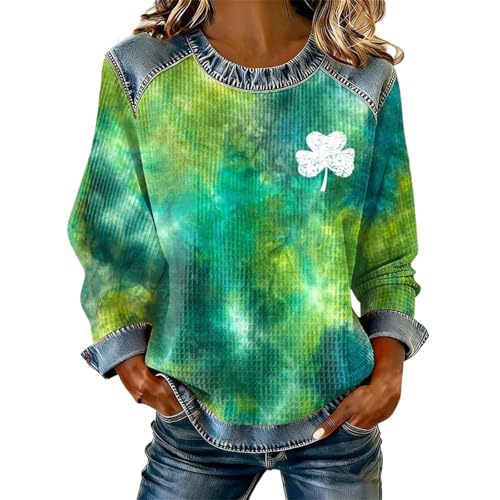 Women's Clover Tree Plant Print Crewneck Sweatshirt