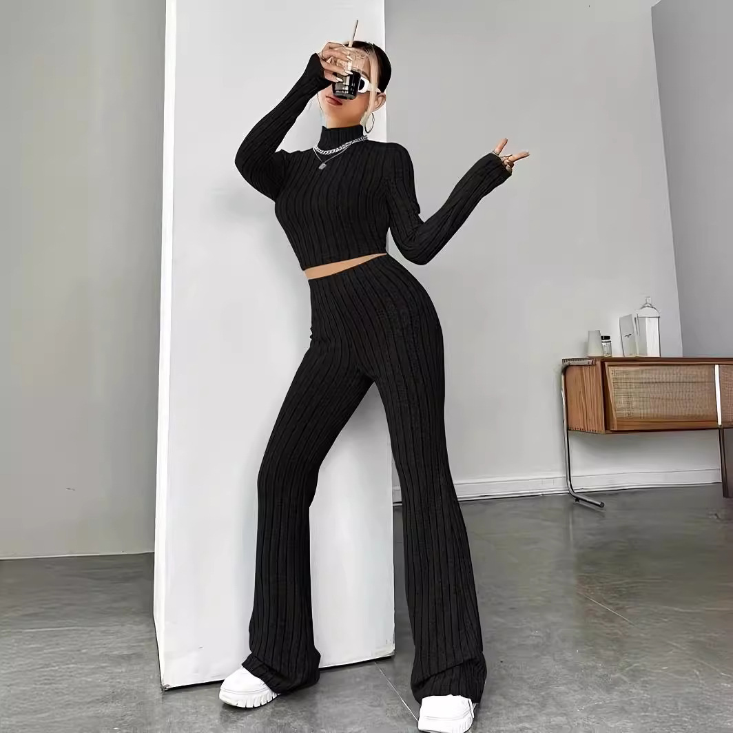 Women's Long Sleeve Sweatshirt and Pants Two-Piece Set
