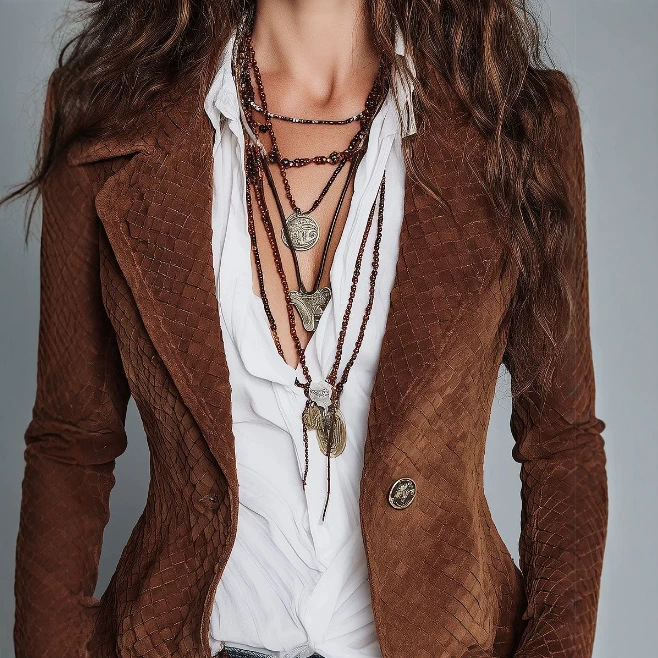 Retro Lapel Single-Button Blazer