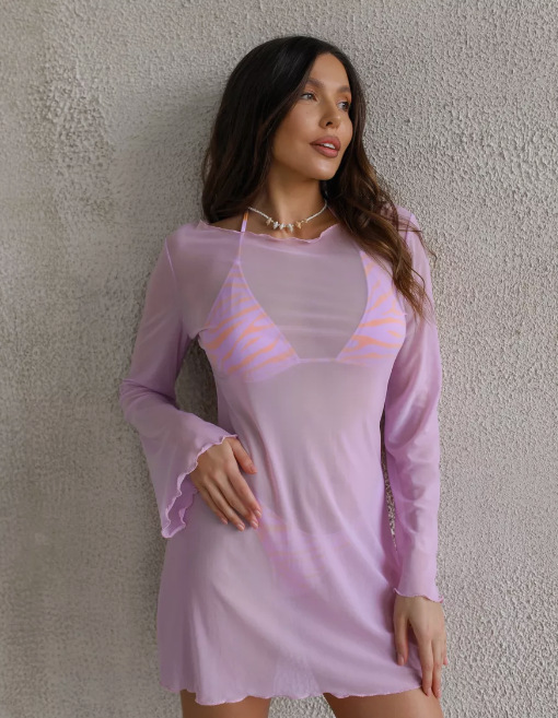 Women's Leopard Print Open Back Bell Sleeve Summer Dress