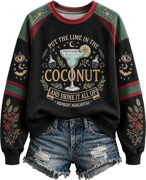 Women's Vintage Loose Slogan Print Crewneck Sweatshirt