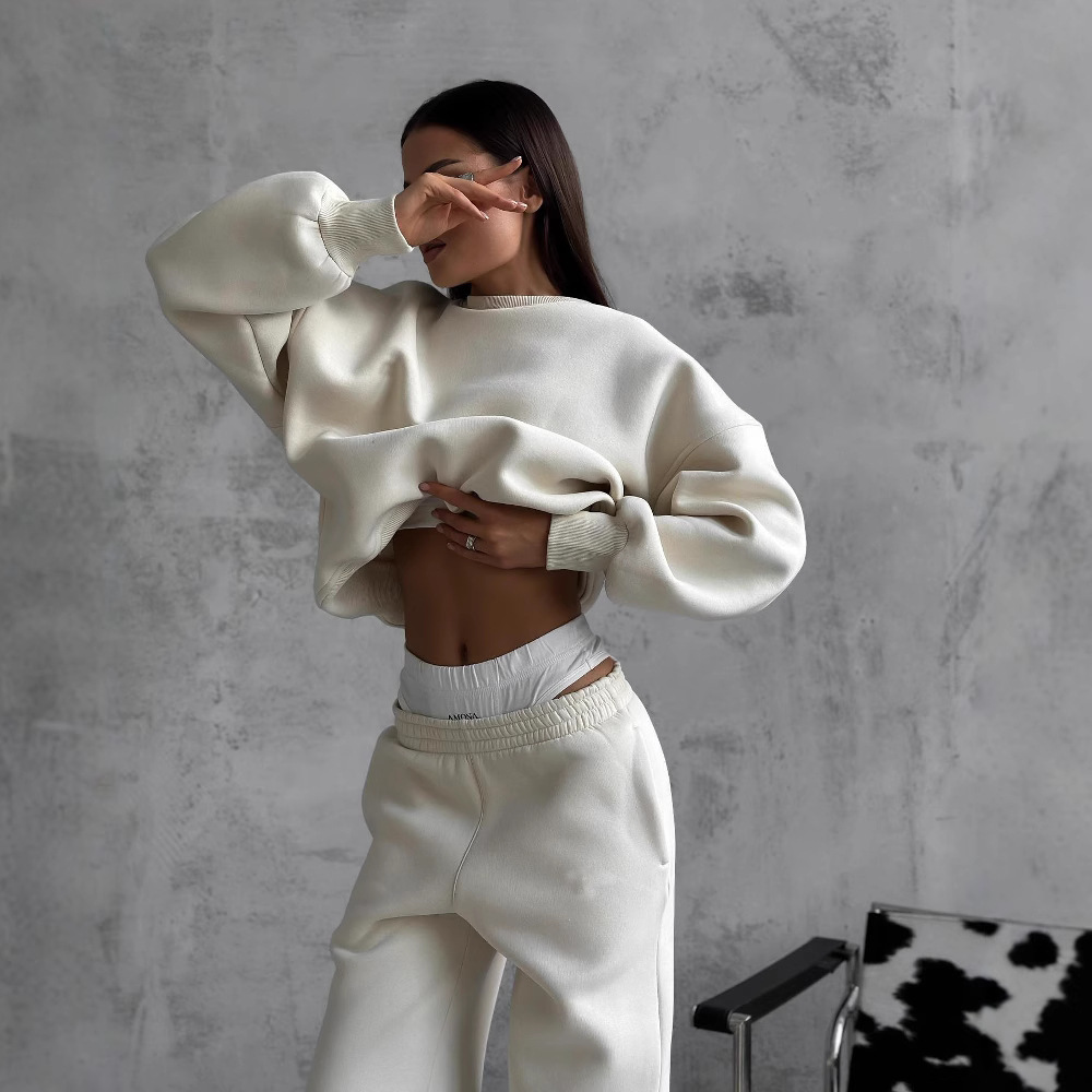 Women's Casual Sweatshirt and Pants Two-Piece Set