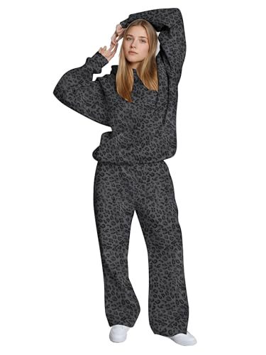 Women's Hooded Sweatshirt Set Polka Dot Print Casual Two-Piece