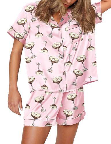 Women's Cuban Collar Animal Print Short Sleeve Shirt Set Casual Summer