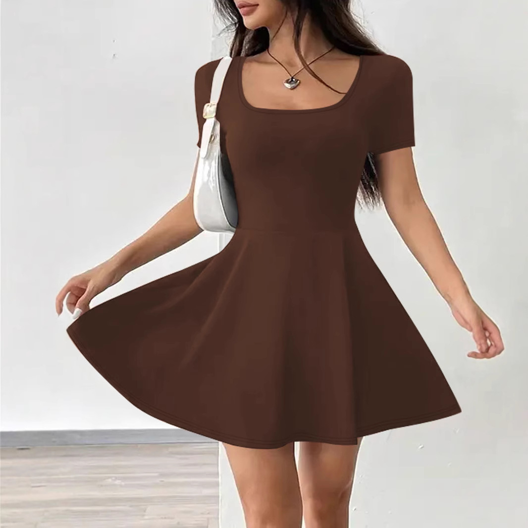 Women's Sexy Low-Cut Two-Piece Dress Set with High Waist and Built-In Shorts