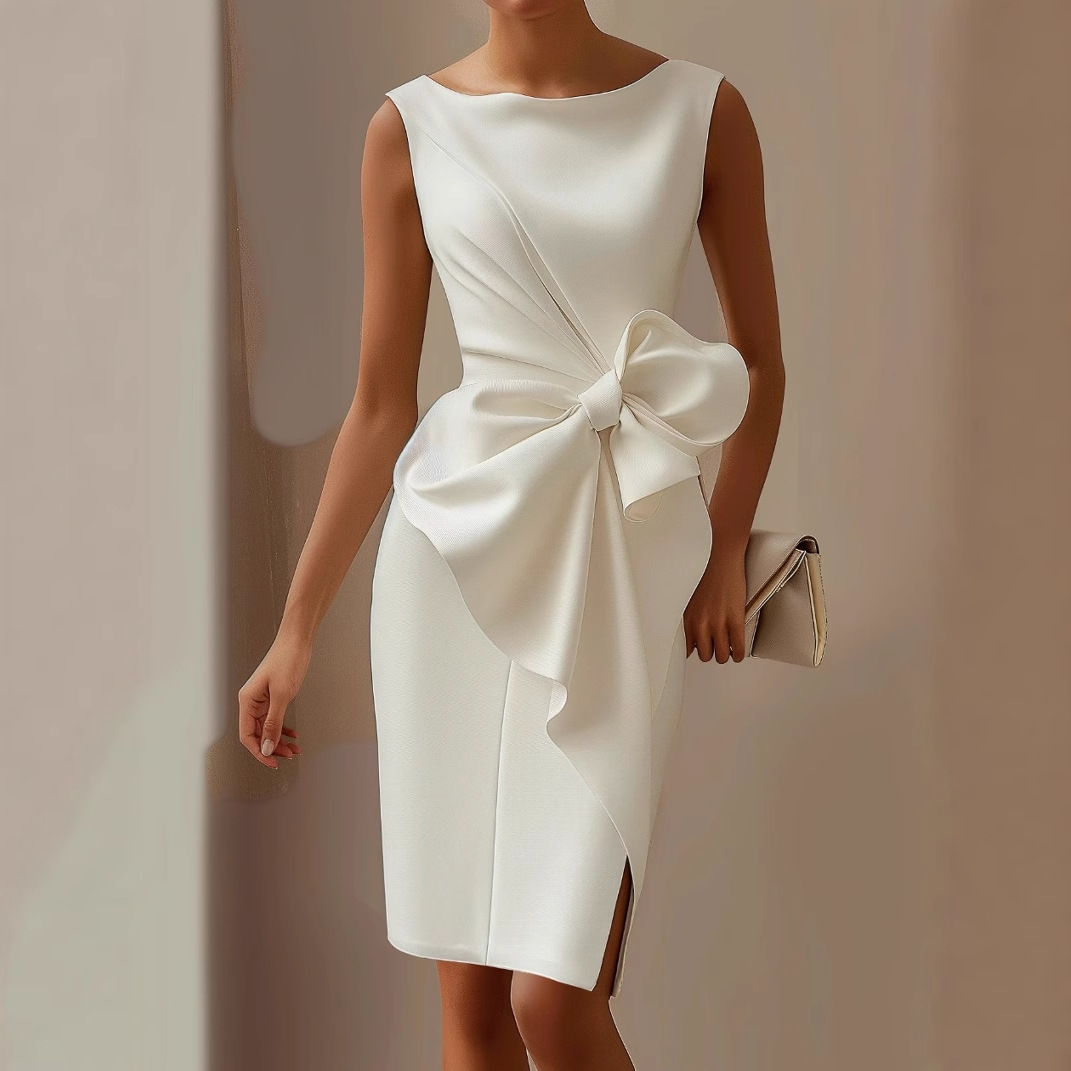 Women's Sleeveless Bow A-Line Mini Dress