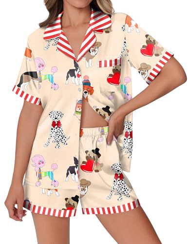 Cuban Collar Animal Print Short Sleeve Women's Set