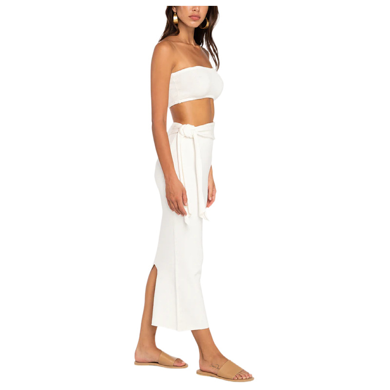Women's Sexy Cutout Open Back Strapless Tie Knit Dress