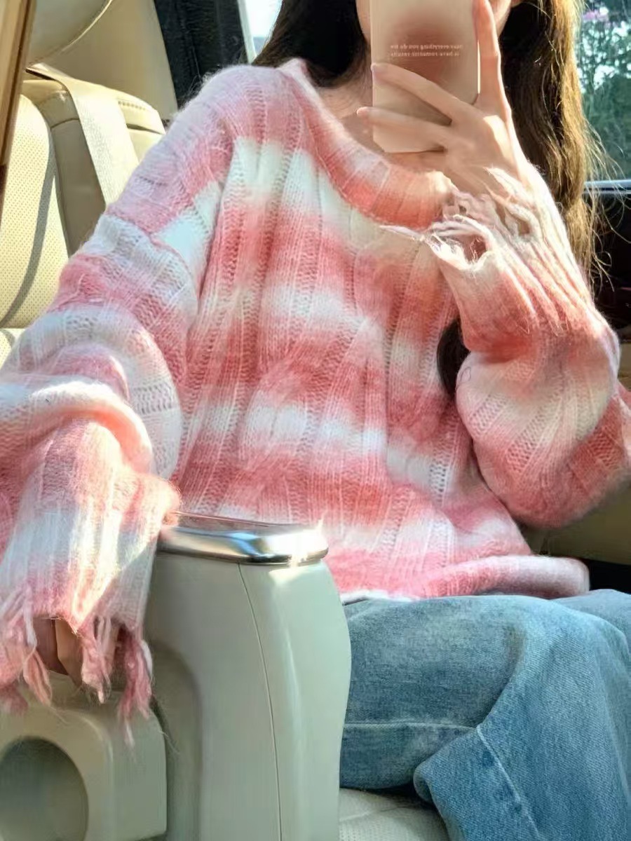 Trendy Color-Block Lazy Style Women's Sweater