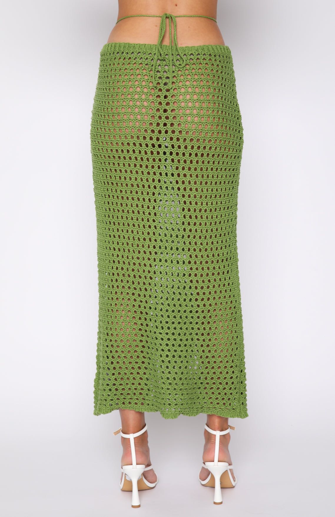 Women's Sleeveless Crop Top and Midi Pencil Skirt Knit Set