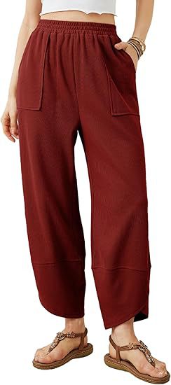 Women's Summer Cropped Harem Pants Casual Loose Fit