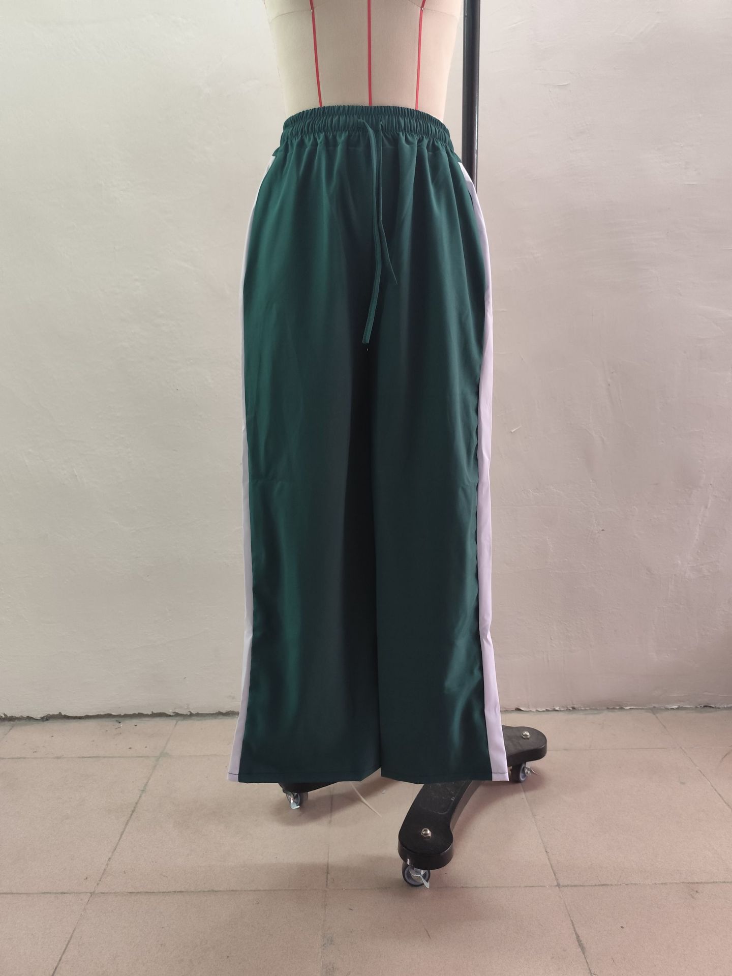 Leopard Print Patchwork Wide-Leg Casual Pants
