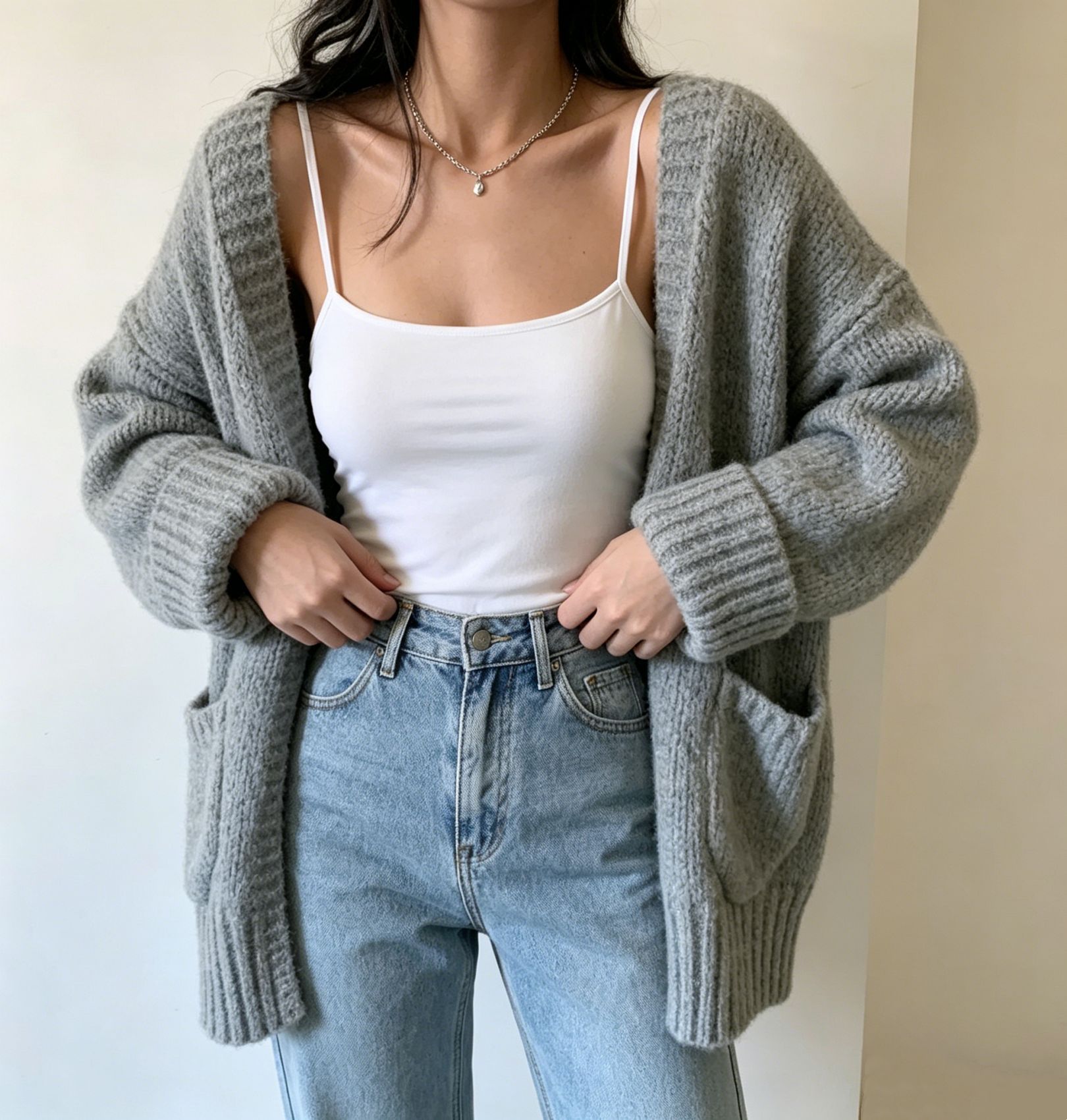 Chunky Knit Cardigan Women's Loose Soft Oversized Sweater Coat