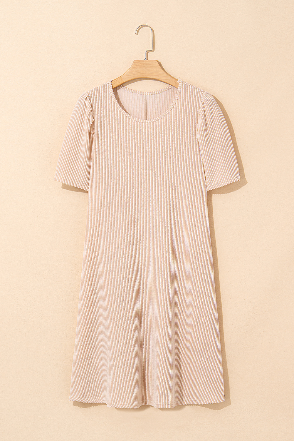 Women's Colorblock Twist Bubble Sleeve Midi Dress