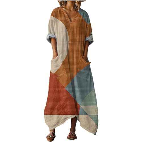 Women's Boho A-Line Midi Dress with 3D Print