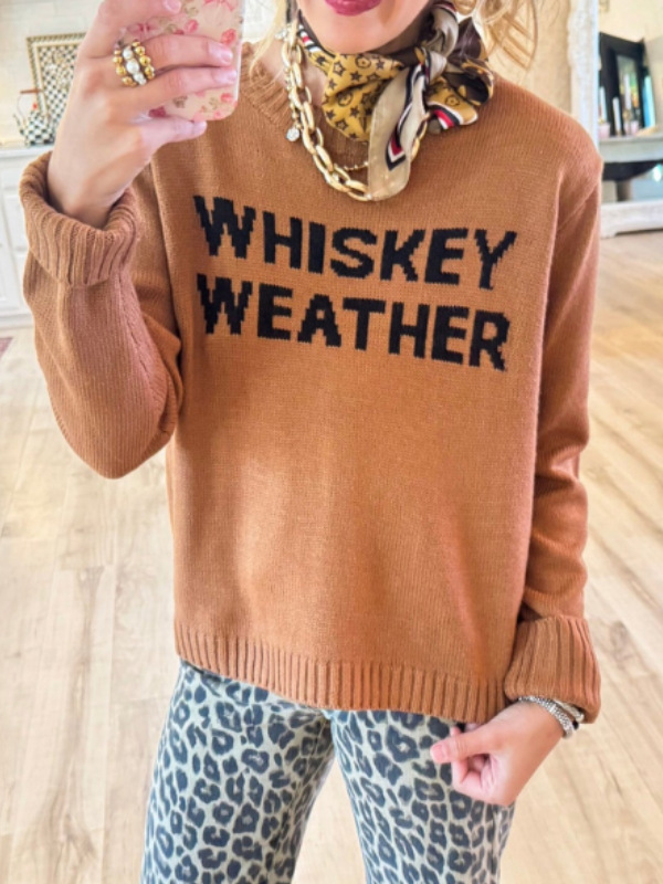 Women's Tree & Star Print Crewneck Sweatshirt