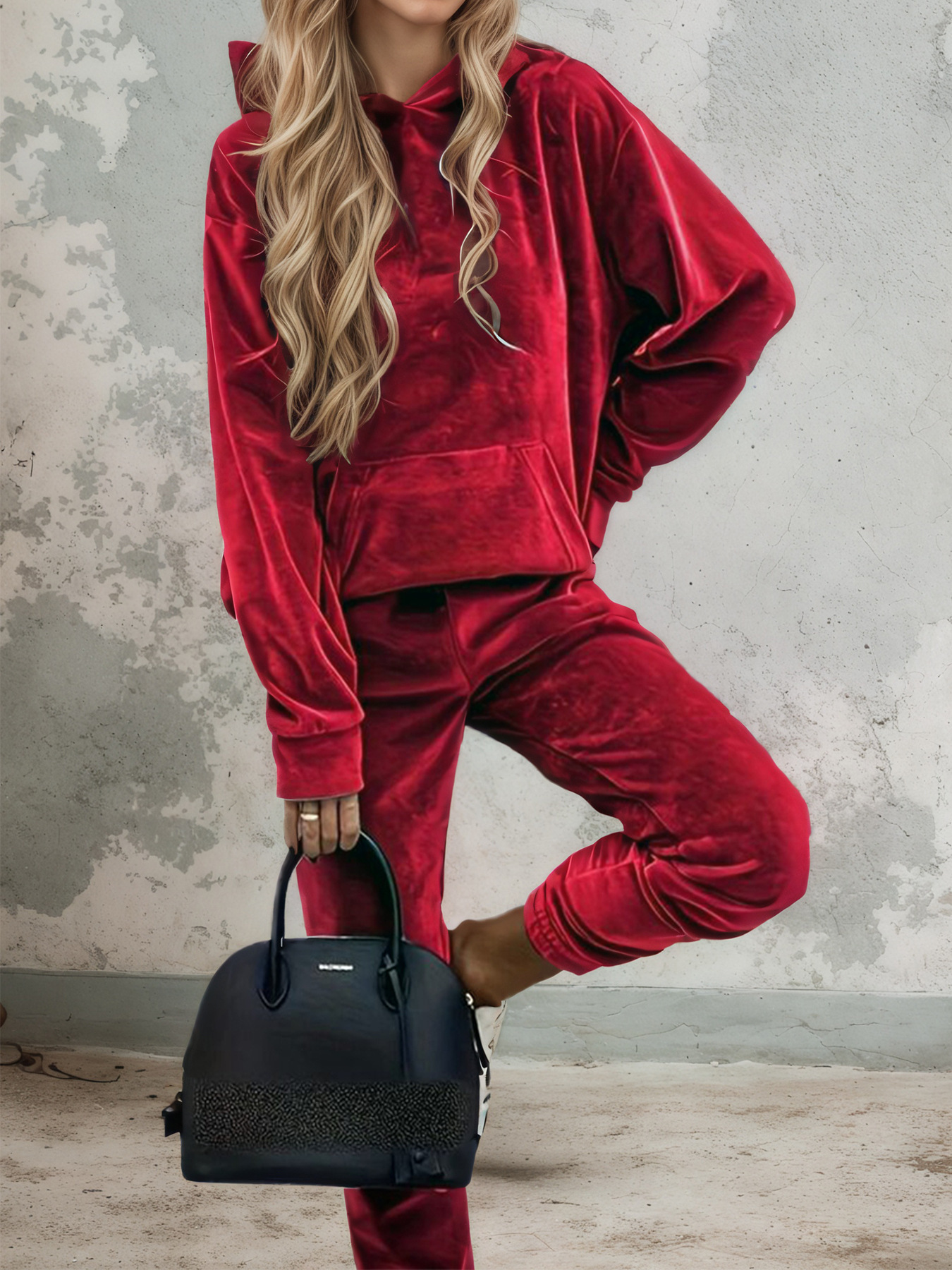Velvet Long-Sleeve Lounge Set for Women