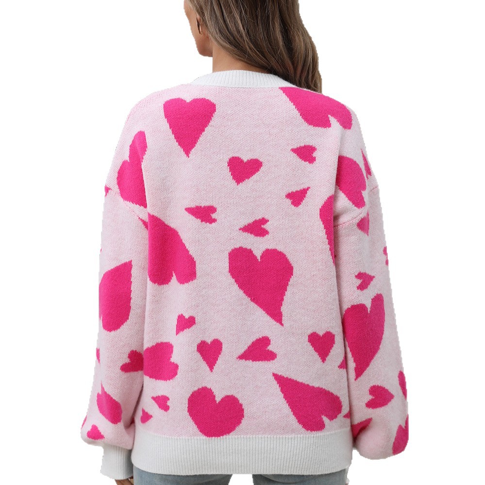 Heart Graphic Crewneck Pullover Sweater