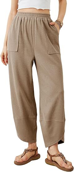 Women's Summer Cropped Harem Pants Casual Loose Fit