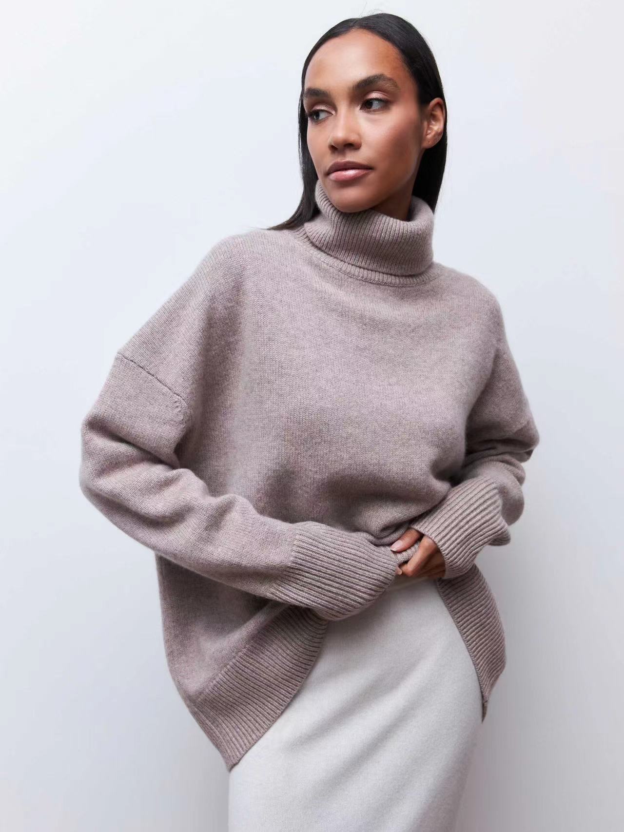 Soft Comfortable Pullover Collared Knit Sweater, Pill-Resistant Solid Color