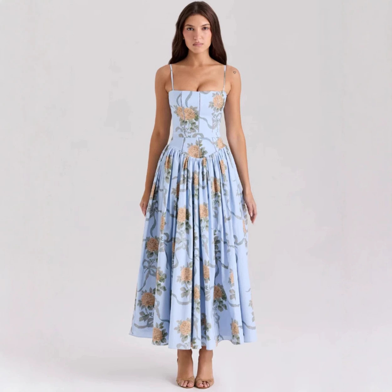 Elegant Slimming Floral Cami Dress