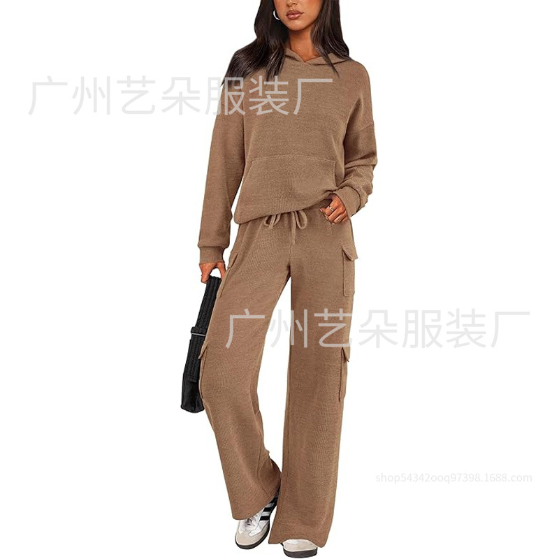 Women's Breathable Cargo Pocket Athletic Set for Running and Outdoor