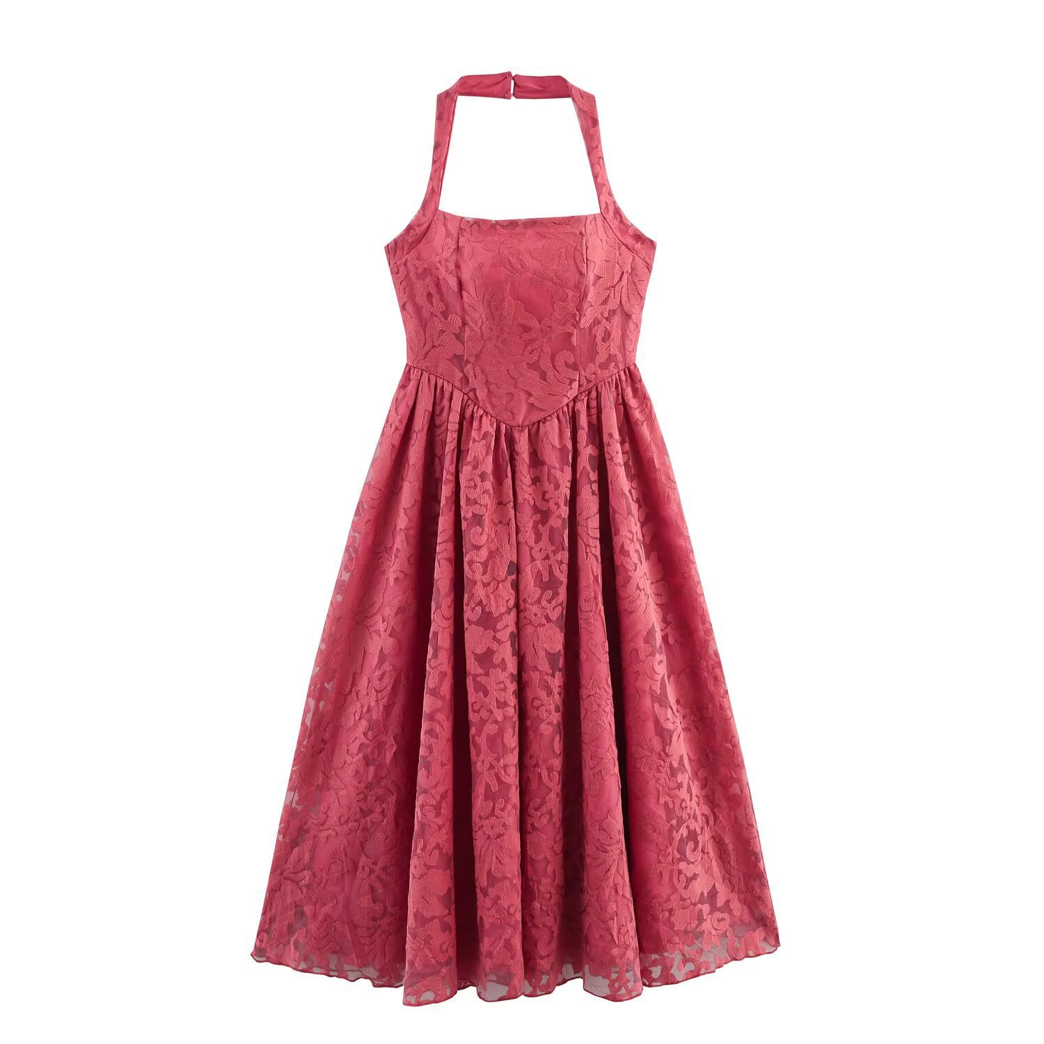Women's Halter Open-Back A-Line Long Dress