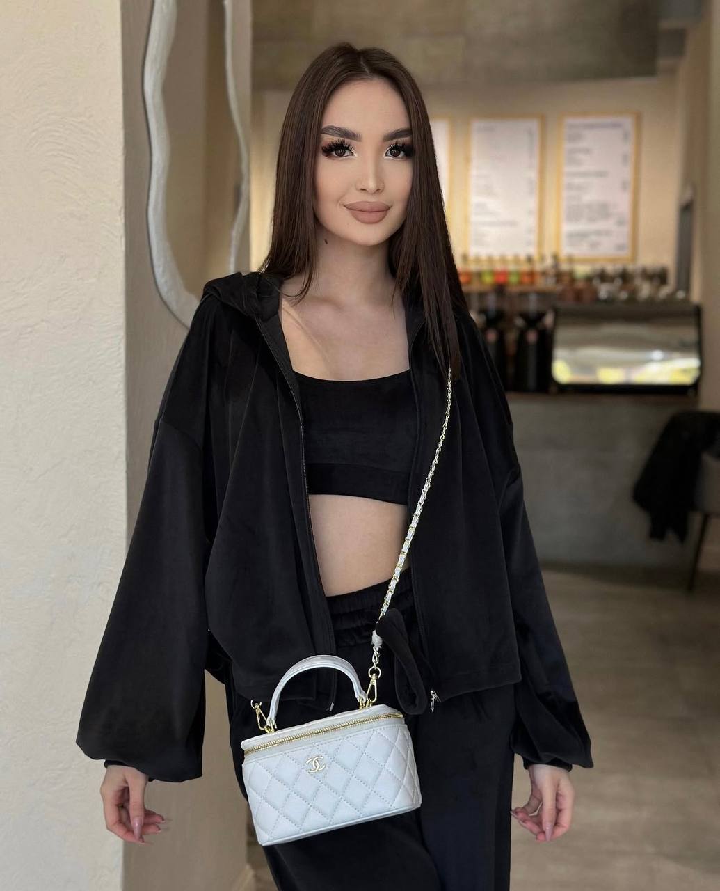 Women's Velvet Hooded Top and Pants Set Solid Color Casual Three-Piece
