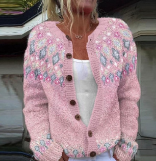 Women's Floral Print Button Cardigan Sweater