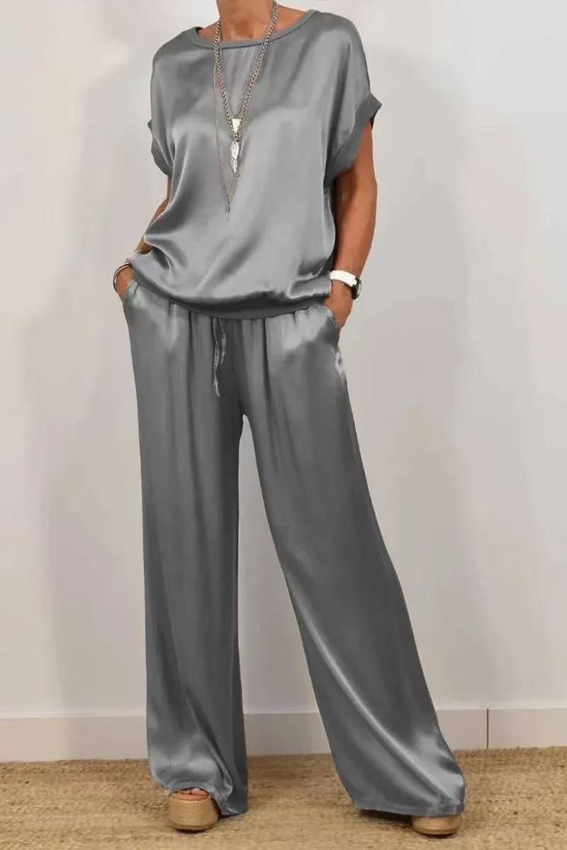 Women's Loose Wide-Leg Pants and Shirt Casual Set