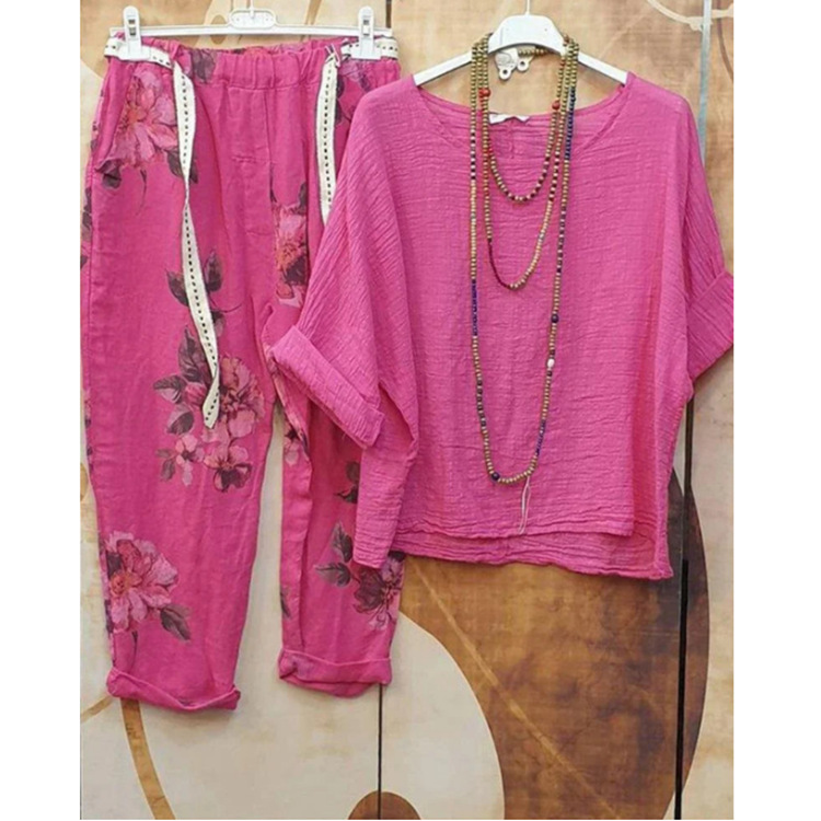 Women's Casual Floral Print Two-Piece Set