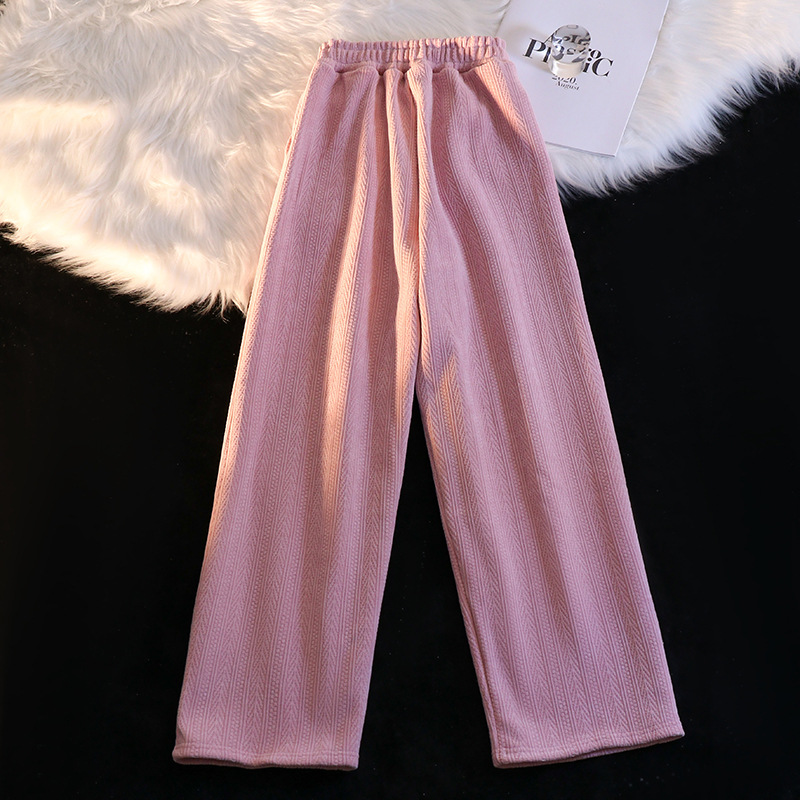 Women's High-Waist Wide-Leg Casual Pants Korean Style Slimming Straight-Leg