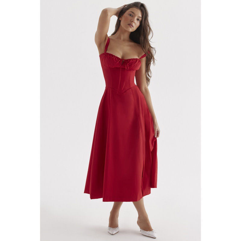 Women's Sleeveless A-Line Midi Dress Solid Color Commuter Style