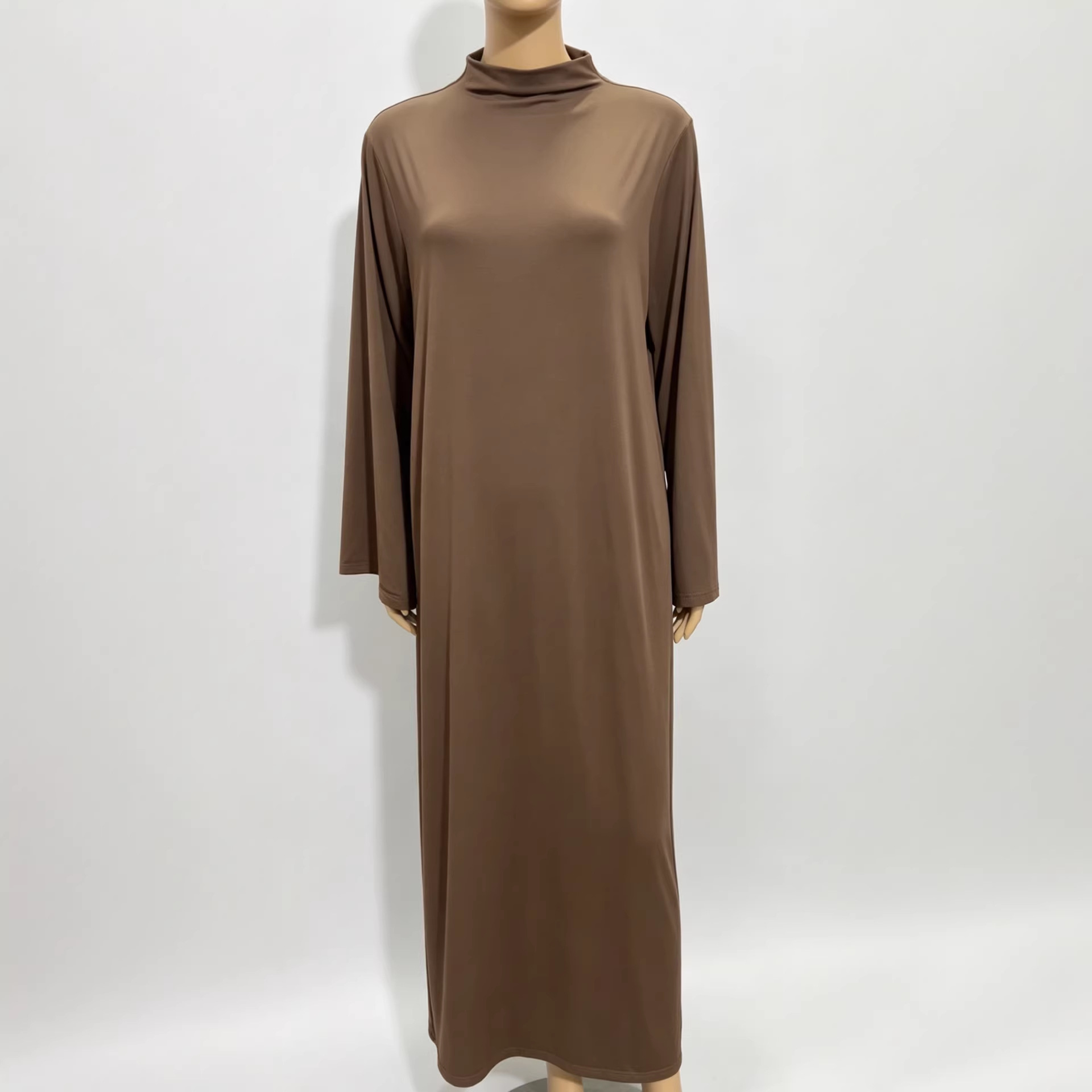 Women's Plus Size Long Sleeve Round Neck Loose Maxi Dress
