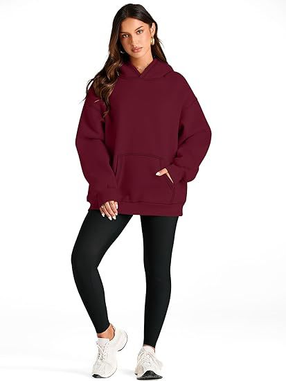 Women's Loose Hooded Sweatshirt Long Sleeve Warm Casual Pullover