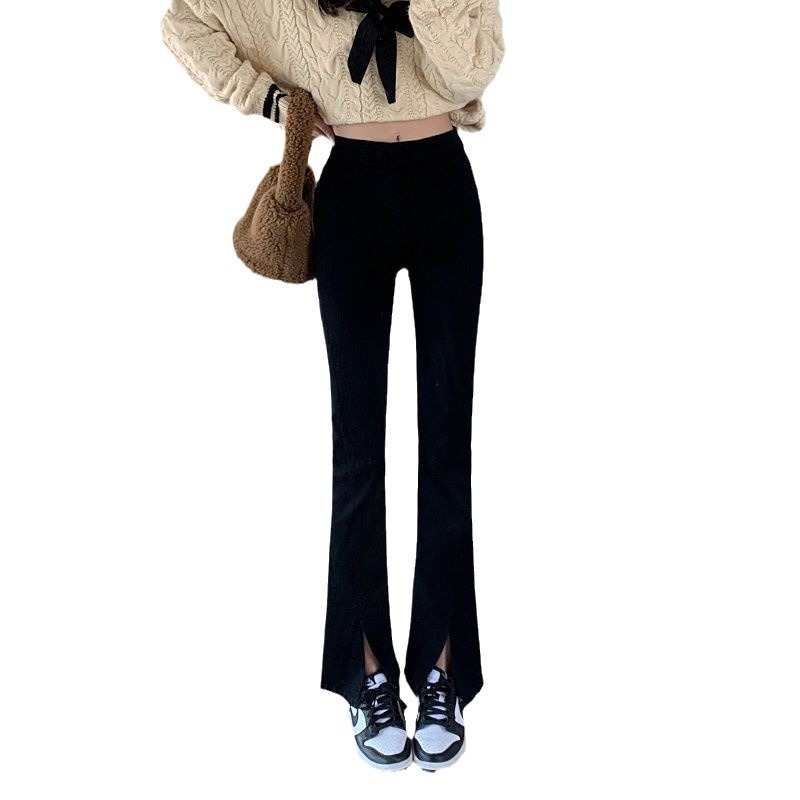 High-Waist Split-Hem Flare Pants for Women