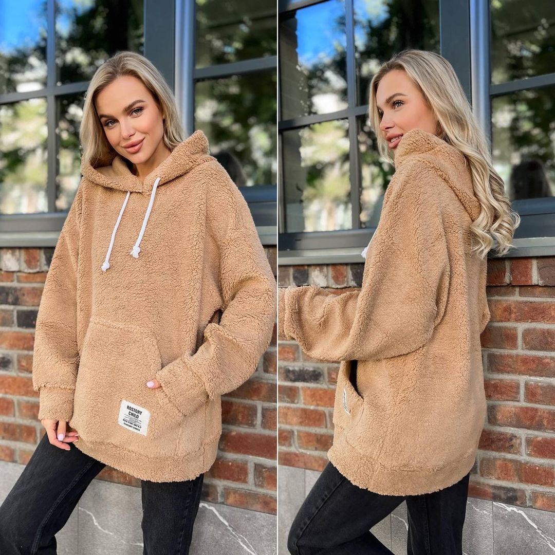 Flannel Fleece Hooded Pullover Sweatshirt
